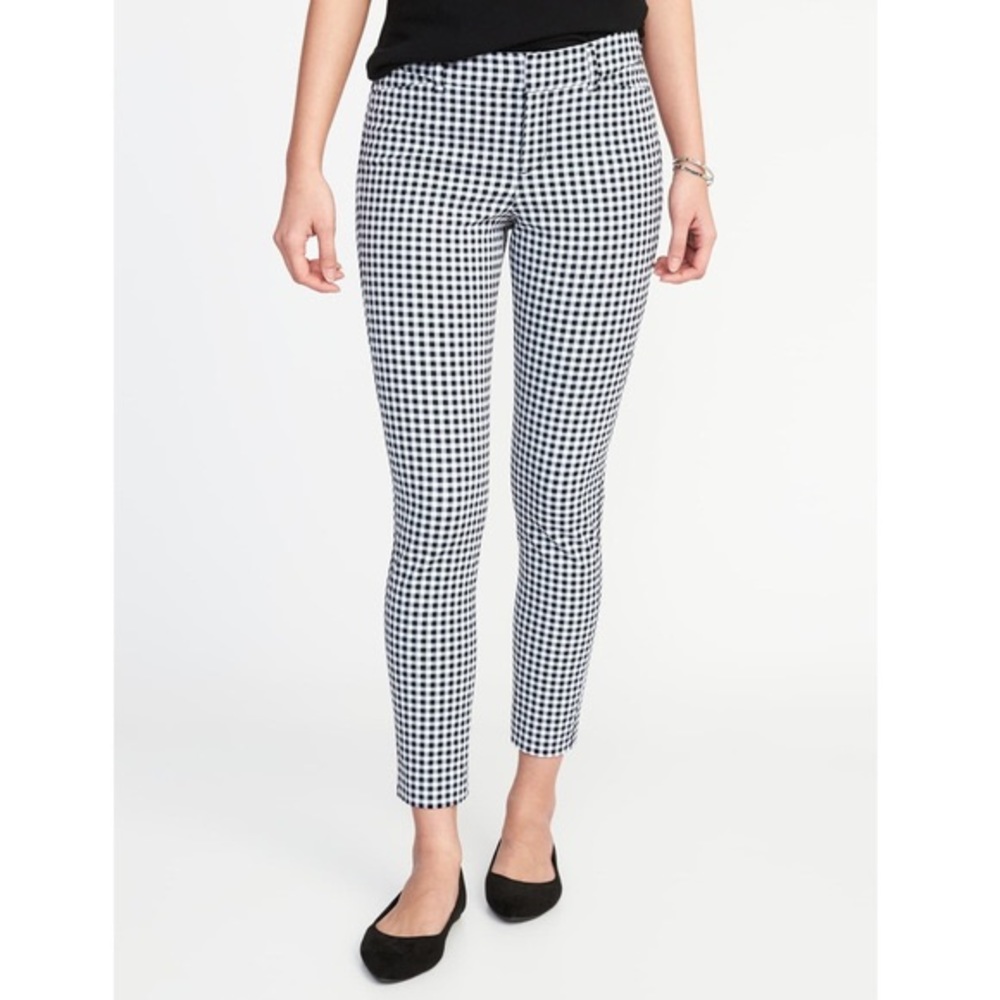NWT Old Navy Pixie Ankle Pants - Navy Gingham